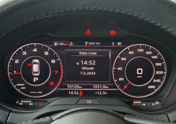 Audi A3 cena 104900 przebieg: 55117, rok produkcji 2018 z Łódź małe 781